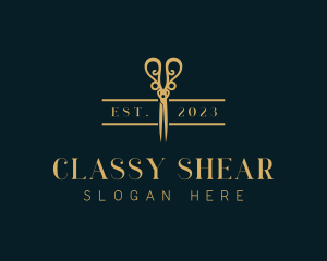 Elegant Hairdresser Shears logo design