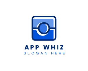 Blue Camera Photography App logo design