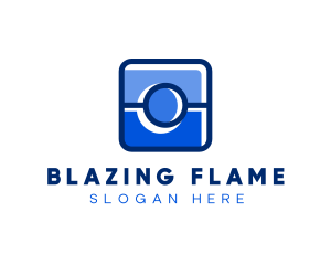 Blue Camera Photography App logo design