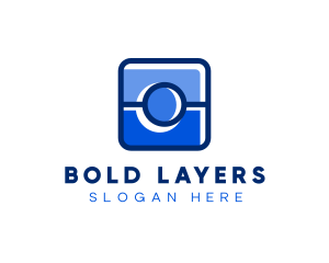 Blue Camera Photography App logo design