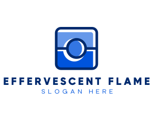 Blue Camera Photography App logo design