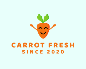 Smiling Carrot Vegetable logo design