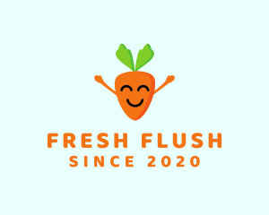 Smiling Carrot Vegetable logo design