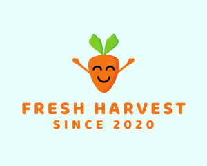 Smiling Carrot Vegetable logo design