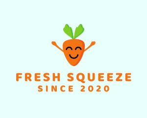 Smiling Carrot Vegetable logo design