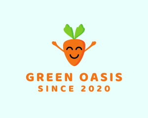 Smiling Carrot Vegetable logo design
