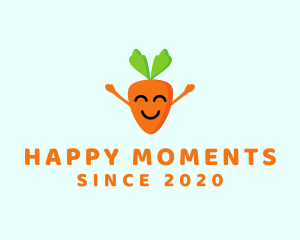 Smiling Carrot Vegetable logo design