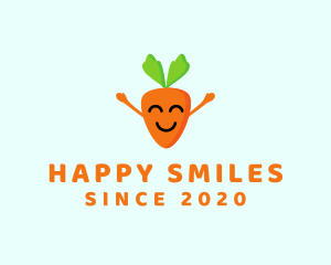 Smiling Carrot Vegetable logo design