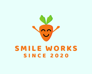 Smiling Carrot Vegetable logo design