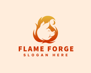 Pork Fire Grill logo design