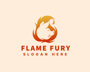 Pork Fire Grill logo design