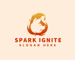 Pork Fire Grill logo design