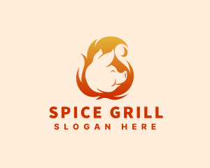 Pork Fire Grill logo design