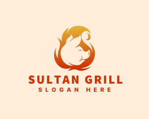 Pork Fire Grill logo design