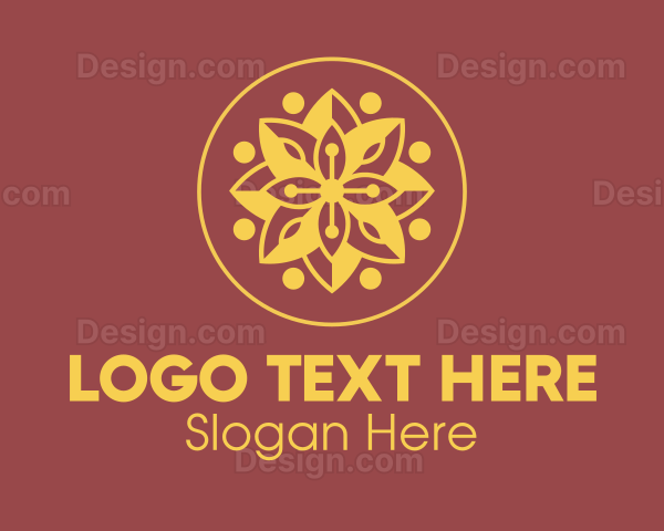 Elegant Golden Flower Logo