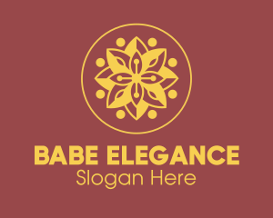 Elegant Golden Flower  logo design