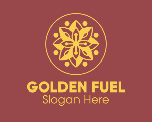 Elegant Golden Flower  logo design