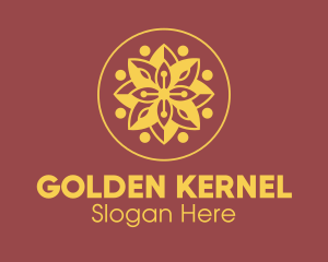 Elegant Golden Flower  logo design