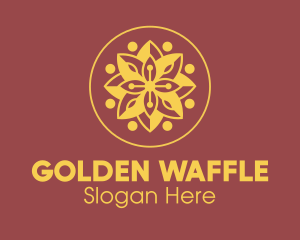 Elegant Golden Flower  logo design