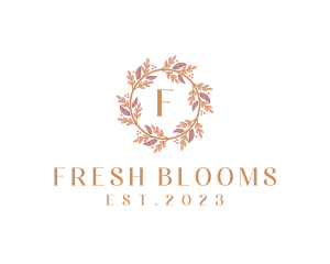 Wedding Flower Wreath Florist  logo design