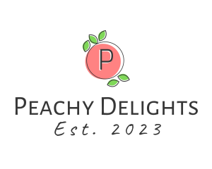 Peach Fruit Leaf logo