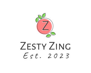 Peach Fruit Leaf logo