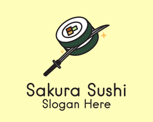 Samurai Sushi Maki  logo design