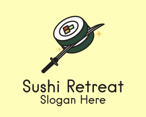 Samurai Sushi Maki  logo design