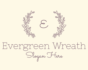 Floral Wedding Wreath logo design