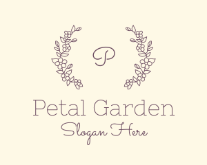 Floral Wedding Wreath logo design