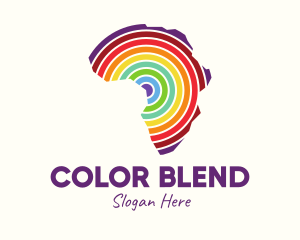 Colorful African Map logo design