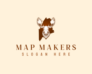 Maine Antler Moose logo design