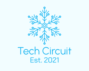 Blue Circuitry Snowflake logo