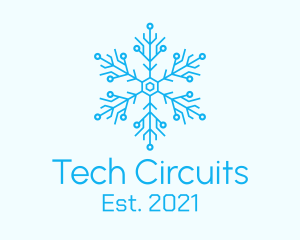 Blue Circuitry Snowflake logo
