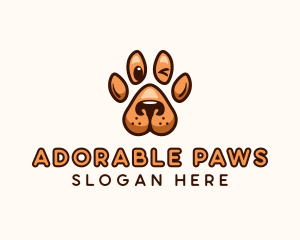 Dog Paw Cartoon logo design