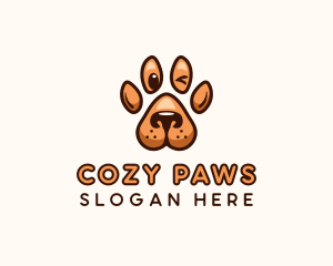 Dog Paw Cartoon logo design