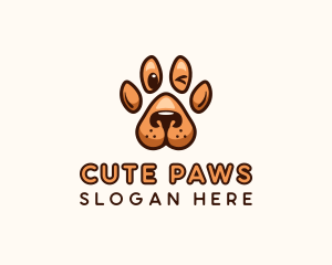 Dog Paw Cartoon logo design