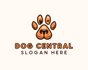 Dog Paw Cartoon logo design