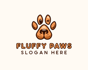 Dog Paw Cartoon logo design