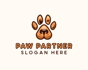 Dog Paw Cartoon logo design