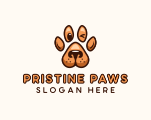 Dog Paw Cartoon logo design