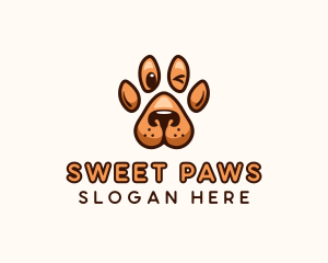 Dog Paw Cartoon logo design