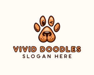 Dog Paw Cartoon logo design