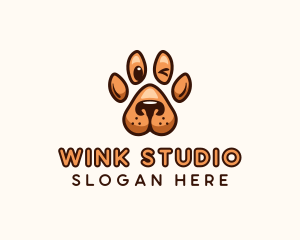 Dog Paw Cartoon logo