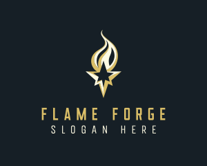 Flame Torch Star Agency logo design