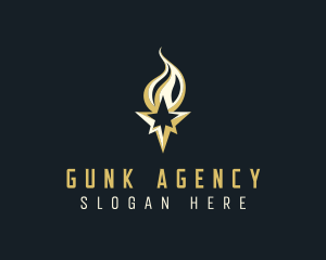 Flame Torch Star Agency logo design