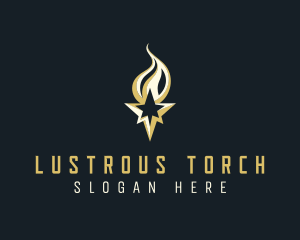 Flame Torch Star Agency logo design