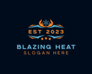 Hvac Heating Cooling logo design