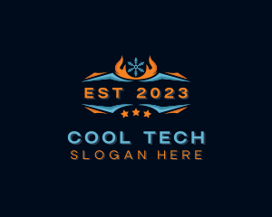 Hvac Heating Cooling logo design