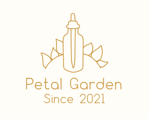 Flower Petal Dropper Bottle logo design